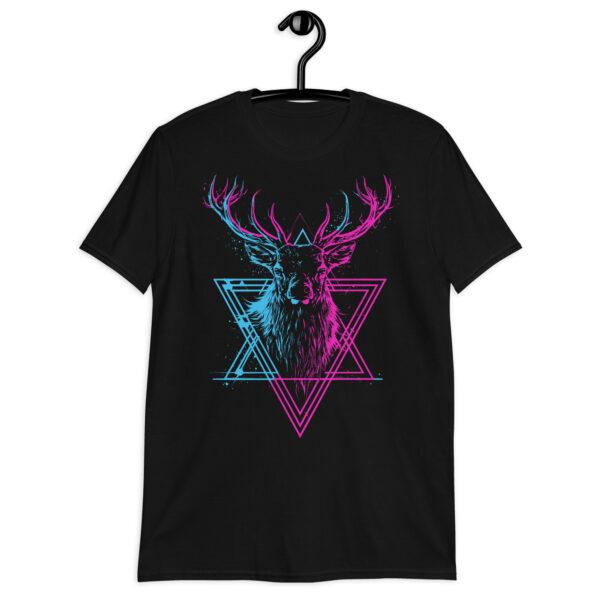 Détail du t-shirt Cerf Démon, design artistique