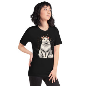 Détail du t-shirt Le Chat Princesse, design royal et gracieux