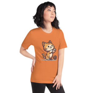 Détail du t-shirt Le Chat Joueur, design mignon