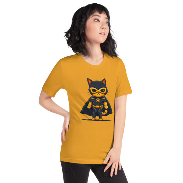 T-shirt Le Chat Super Héro en flat color avec costume de super héros