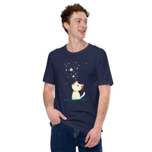 Vue détaillée du t-shirt Le Chat Étoile, parfait pour les amateurs d'astronomie